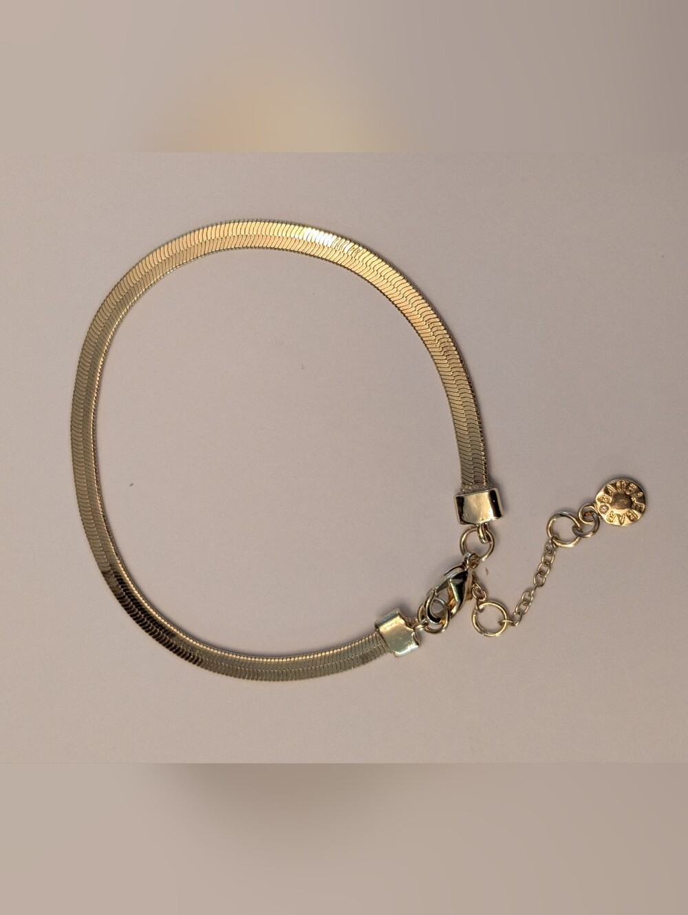 Baublebar Gold Herringbone Chain Bracelet with Adjustable Extender